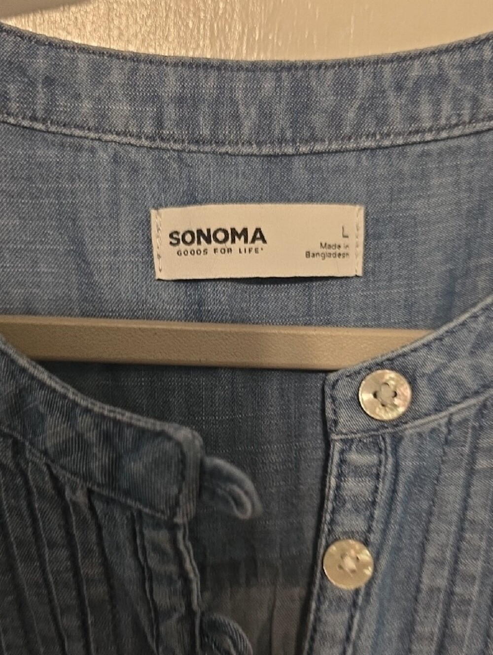 Sonoma Sleeveless Chambray Pintuck Midi Dress in Light Blue - Picture 3 of 7